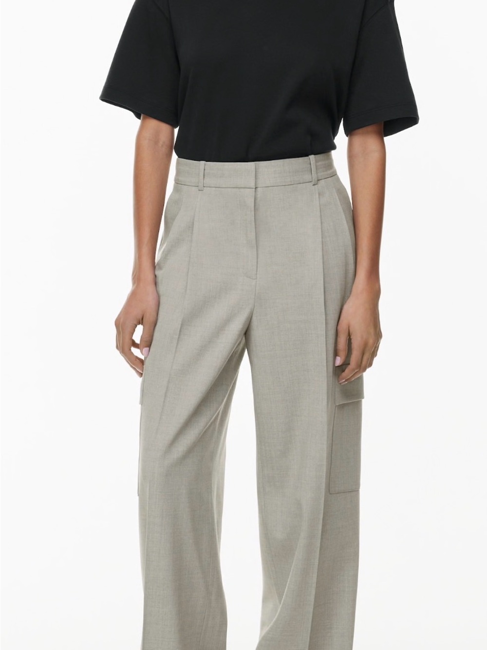 Aritzia Wide-Leg High-Waist Cargo Pants - Military Green